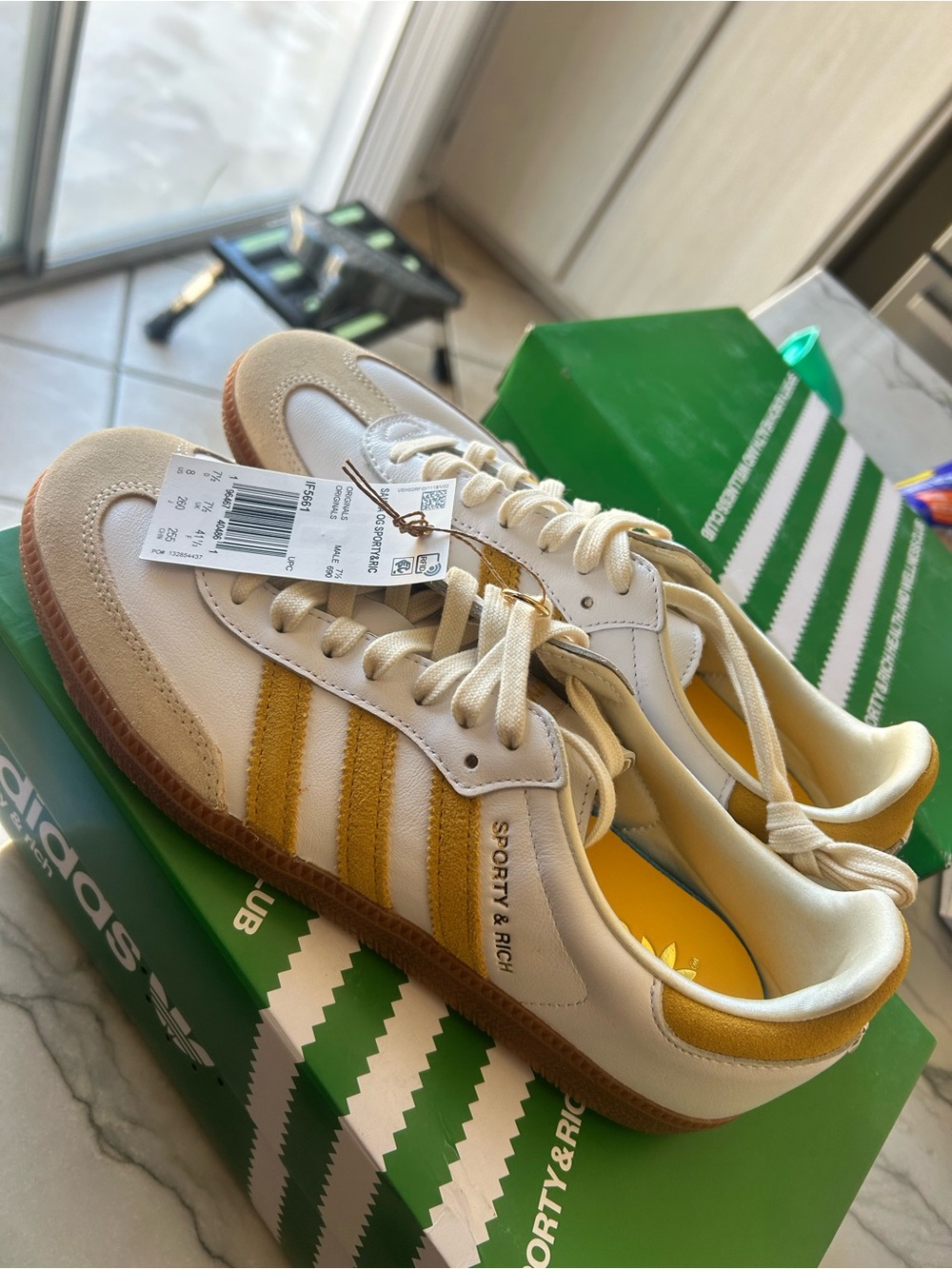 Sporty & Rich Kids Low-Top Sneakers in Cream & Mustard Yellow